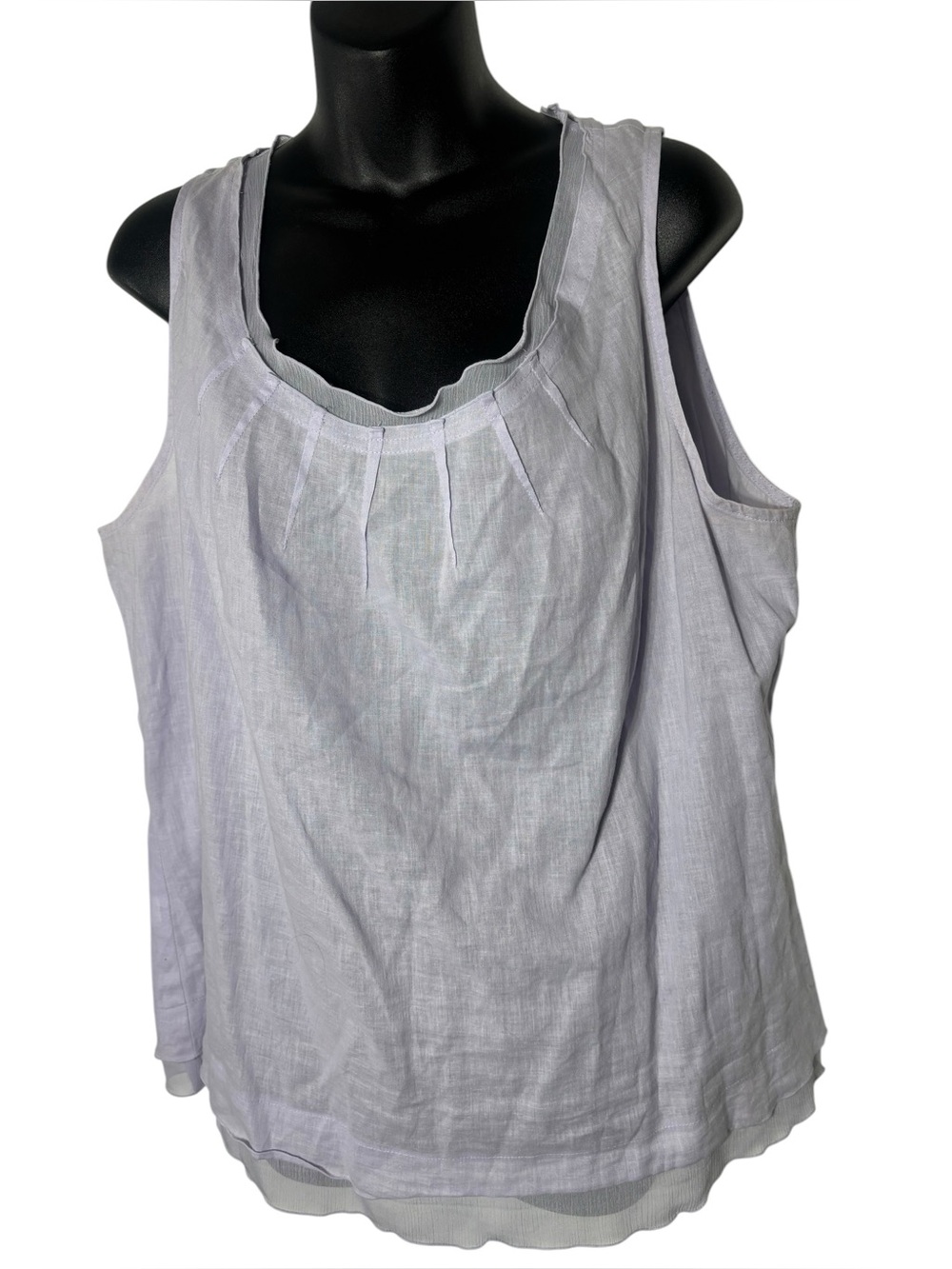 J Jill women’s xl lilac linen blend tank top gauzy summer capsule side zip